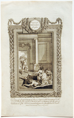 Ceconia, wife of Caius Caesar the Roman Emperor, while lamenting over the mangled Body of her murdered Husband, discovers Lupus, who by order of Chaereas one of the Tribunes, immediately puts her & her Children to Death